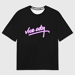 Футболка оверсайз мужская Vice city logo neon, цвет: 3D-принт