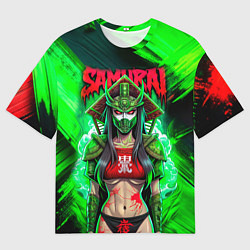 Футболка оверсайз мужская Девушка самурай в маске, цвет: 3D-принт