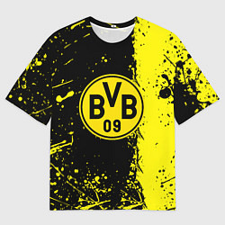 Футболка оверсайз мужская Borussia fc краски, цвет: 3D-принт