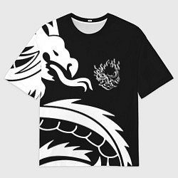 Футболка оверсайз мужская Samurai dragon steel japan, цвет: 3D-принт