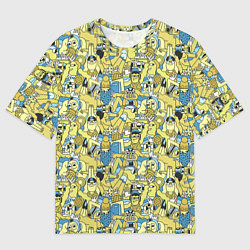 Мужская футболка оверсайз Отдыхающие на пляже