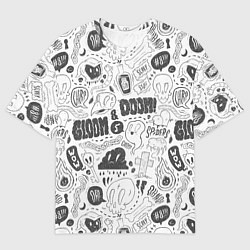 Мужская футболка оверсайз Мрак и обречённость - приведения: паттерн