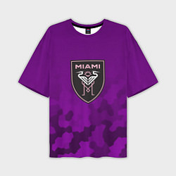 Футболка оверсайз мужская Inter Miami logo pattern, цвет: 3D-принт