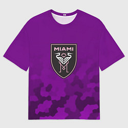 Футболка оверсайз мужская Inter Miami logo pattern, цвет: 3D-принт
