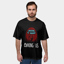 Футболка оверсайз мужская Among us logo game, цвет: 3D-принт — фото 2