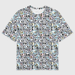Мужская футболка оверсайз Черепа разной формы паттерны