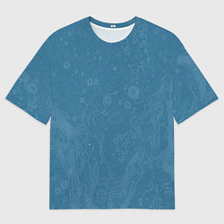 Мужская футболка оверсайз Абстрактная карта рельефа луны