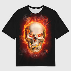 Мужская футболка оверсайз Лучший пылающий череп