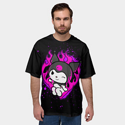 Футболка оверсайз мужская Огненное сердце Куроми, цвет: 3D-принт — фото 2