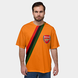 Футболка оверсайз мужская Arsenal geometry steel, цвет: 3D-принт — фото 2