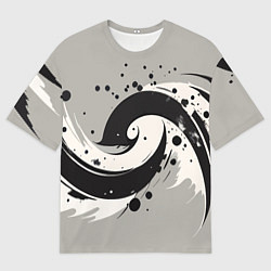 Мужская футболка оверсайз Инь-янь абстракция - нейроарт