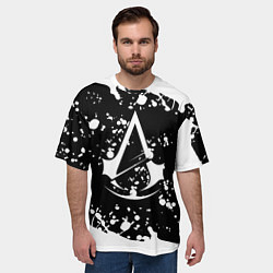 Футболка оверсайз мужская Assassins Creed logo краски, цвет: 3D-принт — фото 2