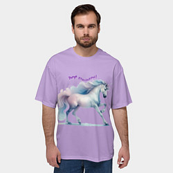 Футболка оверсайз мужская Чаруй реальность на лавандовом, цвет: 3D-принт — фото 2
