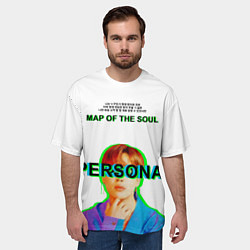 Футболка оверсайз мужская BTS Jimin Persona - кто я иероглифами, цвет: 3D-принт — фото 2