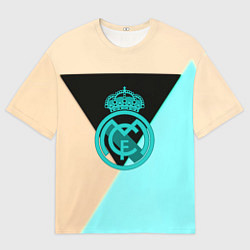 Футболка оверсайз мужская Реал мадрид спорт геометрия, цвет: 3D-принт