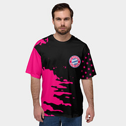 Футболка оверсайз мужская Бавария Мюнхен краски, цвет: 3D-принт — фото 2