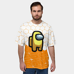 Футболка оверсайз мужская Амонг ас оранжевый, цвет: 3D-принт — фото 2