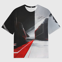 Мужская футболка оверсайз Футуристичный пейзаж в стиле авангард