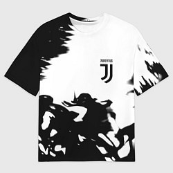 Футболка оверсайз мужская Juventus smoke black fire, цвет: 3D-принт