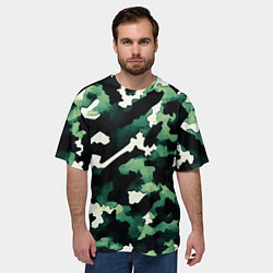 Футболка оверсайз мужская Яркий зелёный камуфляж, цвет: 3D-принт — фото 2