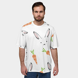 Футболка оверсайз мужская Морковный зая, цвет: 3D-принт — фото 2