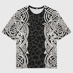 Мужская футболка оверсайз Скандинавский кельтский узор