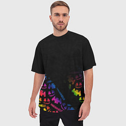 Футболка оверсайз мужская Marshmello neon dj, цвет: 3D-принт — фото 2