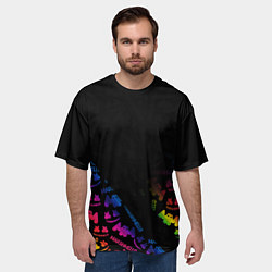 Футболка оверсайз мужская Marshmello neon dj, цвет: 3D-принт — фото 2