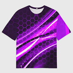 Мужская футболка оверсайз Неоновая броня текстура
