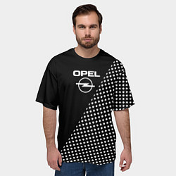 Футболка оверсайз мужская Opel чёрно-белый шахматка, цвет: 3D-принт — фото 2