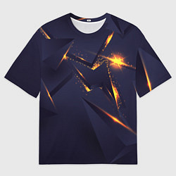 Мужская футболка оверсайз Золотые неоновые плиты