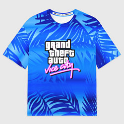 Футболка оверсайз мужская GTA vice city тропики, цвет: 3D-принт