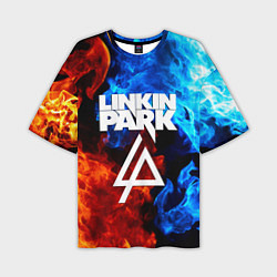 Футболка оверсайз мужская Linkin park битва огней, цвет: 3D-принт