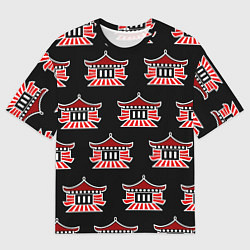 Мужская футболка оверсайз Буддистские символы - японские атрибуты