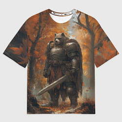 Футболка оверсайз мужская Бронированный боевой медведь, цвет: 3D-принт