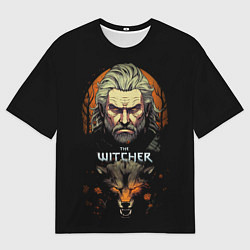 Футболка оверсайз мужская Ведьмак с волком, цвет: 3D-принт