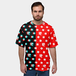 Футболка оверсайз мужская Roblox glitch pattern, цвет: 3D-принт — фото 2