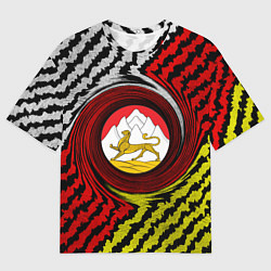 Футболка оверсайз мужская Осетия полоски, цвет: 3D-принт