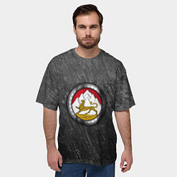 Футболка оверсайз мужская Герб Осетии на камне, цвет: 3D-принт — фото 2
