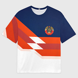 Мужская футболка оверсайз СССР спорт геометрия