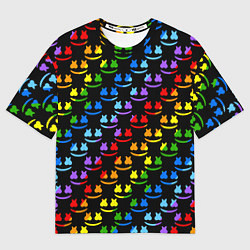 Футболка оверсайз мужская Marshmello dj colors, цвет: 3D-принт