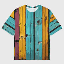 Мужская футболка оверсайз Цветные доски