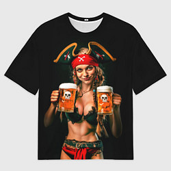 Мужская футболка оверсайз Пиво пиратское - фирменное подача