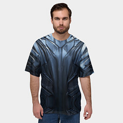 Футболка оверсайз мужская Металлический карбон, цвет: 3D-принт — фото 2