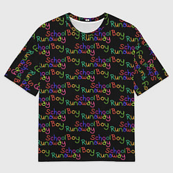 Мужская футболка оверсайз Logo - Schoolboy Runaway pattern