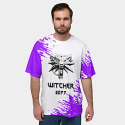 Футболка оверсайз мужская The Witcher 2077 неоновые краски, цвет: 3D-принт — фото 2