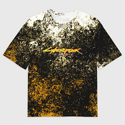 Футболка оверсайз мужская Cyberpunk текстура краски, цвет: 3D-принт