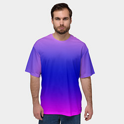 Футболка оверсайз мужская Неоновая градиент абстракция, цвет: 3D-принт — фото 2