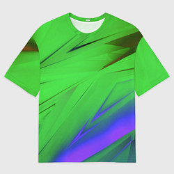 Мужская футболка оверсайз Кислотно неоновая геометрия