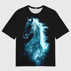 Футболка оверсайз мужская Звездный космический конь, цвет: 3D-принт